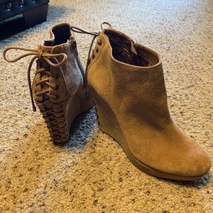 Brown Wedges with Lace Up Detail